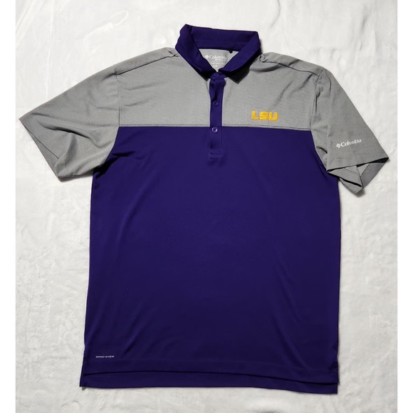 Columbia Other - Columbia LSU Tigers Purple Omni-Wick Total Control Polo Men Size Large